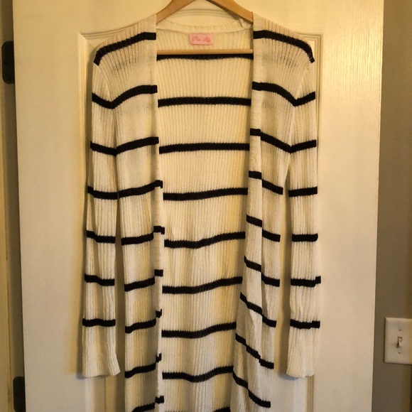 NWOT Sweater Neutral Territory Striped Duster - Picture 3 of 9